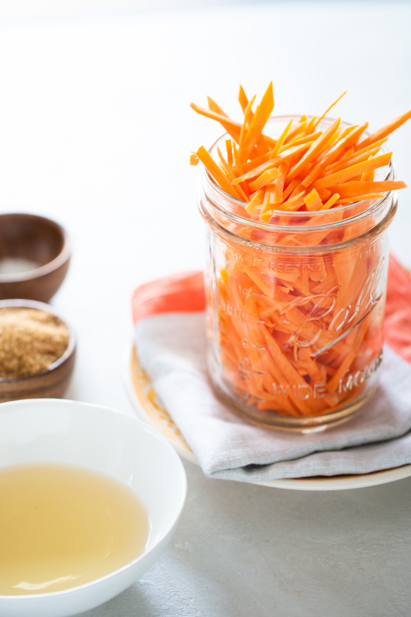 julienned carrots in a jar