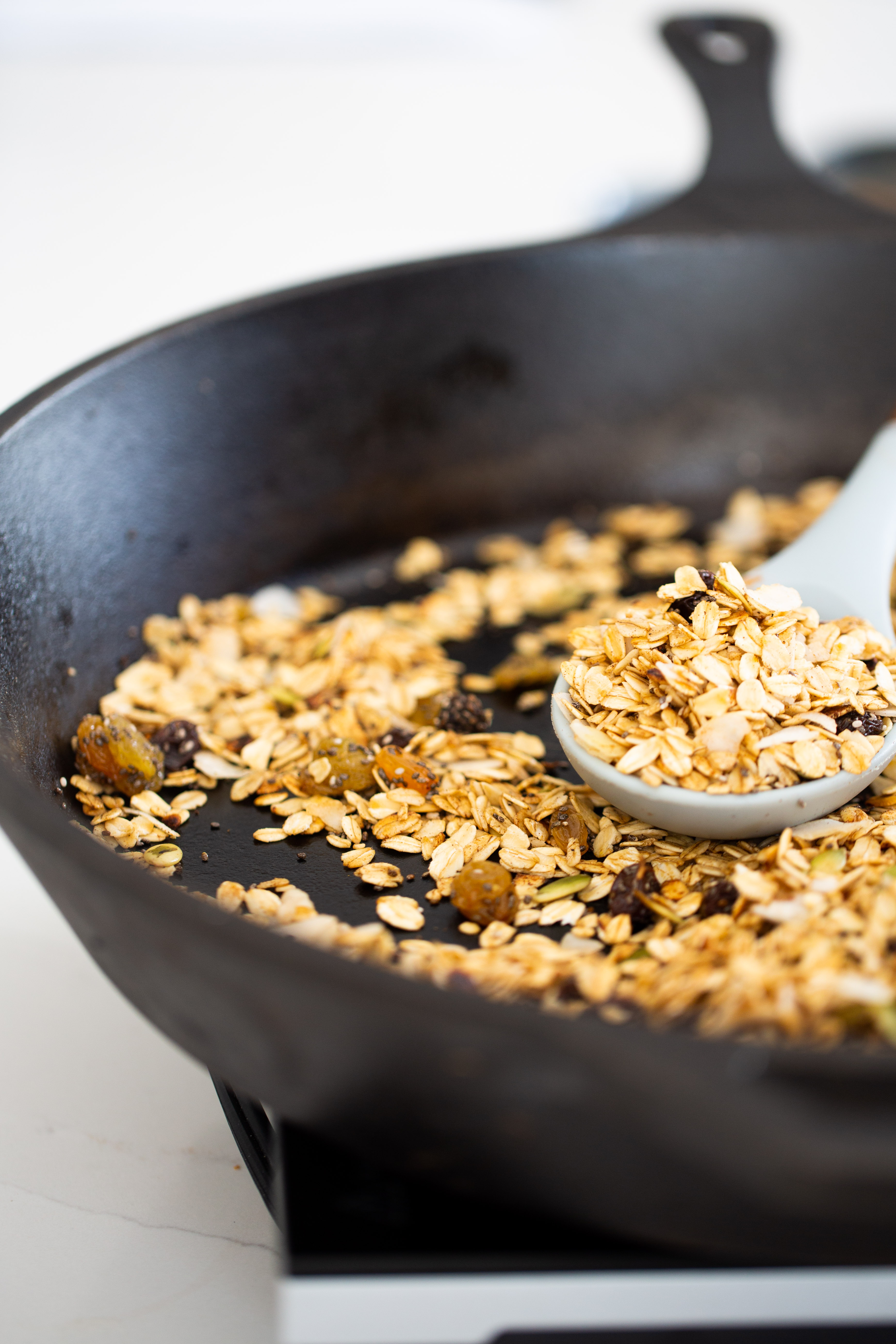 This recipe for stovetop granola in five minutes is one of my household vegan breakfast favorites. It is nutritious, easy to make, and extremely delicious.