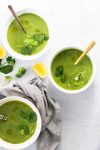 Healthy Broccoli soup with greens and beans