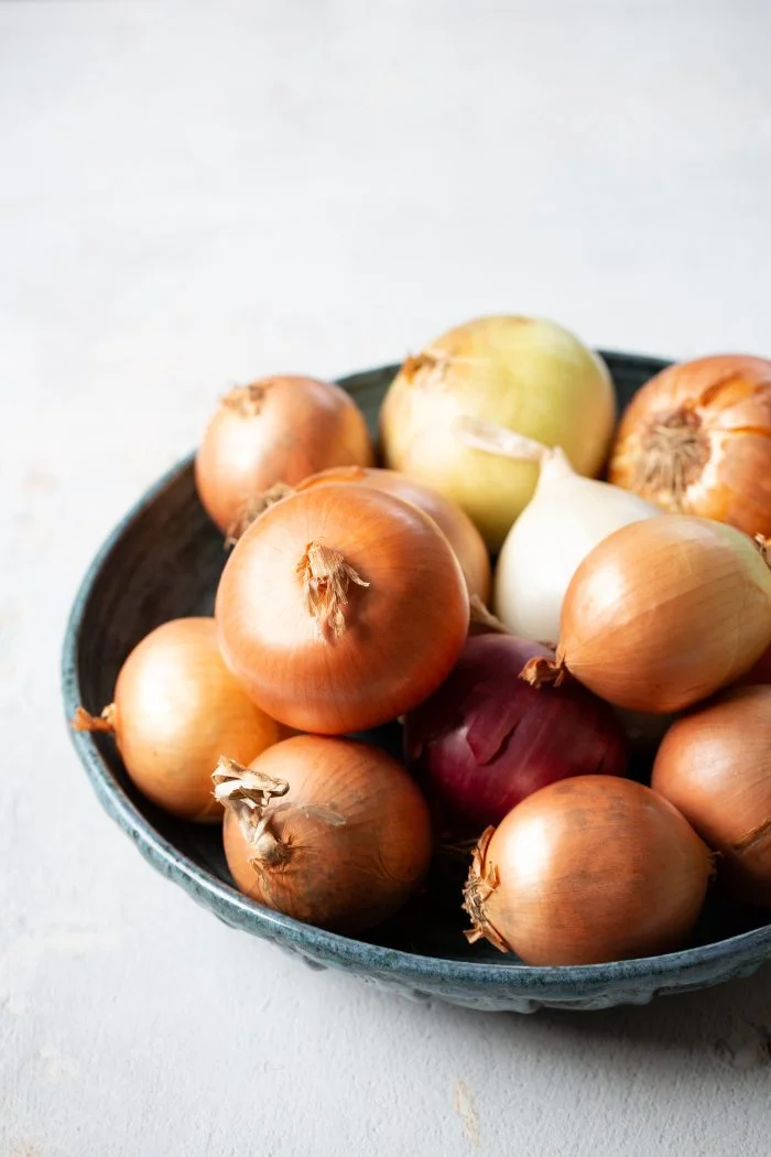 chopped onions in a bowl