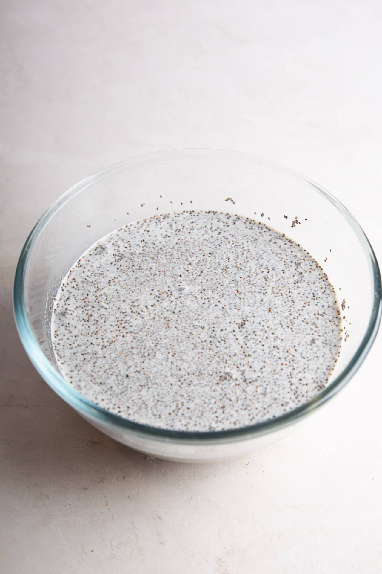 chia seeds soaking in a bowl