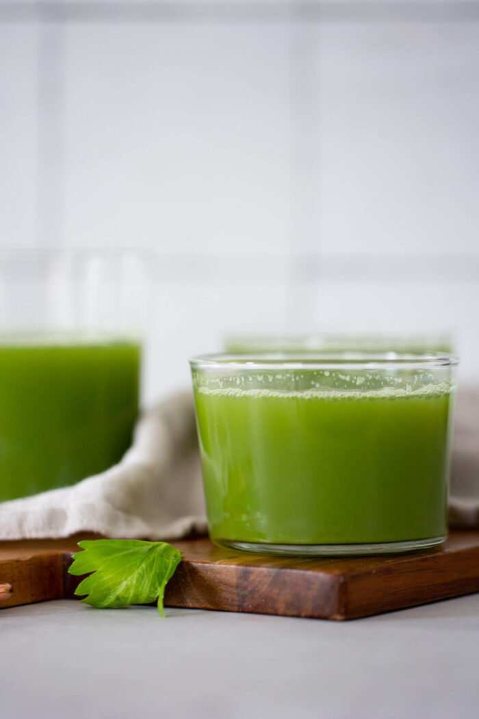 glass with celery juice