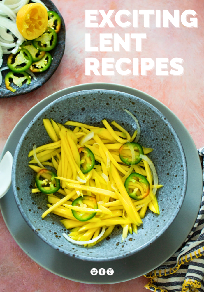 The cover of a book with the words exciting lent recipes.